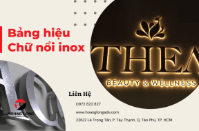 Thi công bảng hiệu chữ nổi inox đẹp bền tại Tân Phú với Hoàng Long ADV